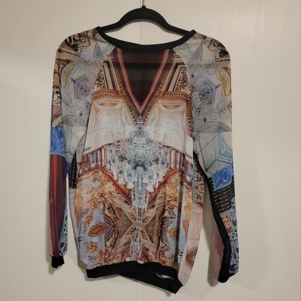 Clover Canyon Oversized Top Mixed Media Orange XS